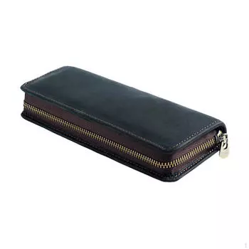 Пенал для маркеров сумка на молнии легкий PU кожаный студенческий чехол ручка для детей чёрный