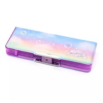 Пенал для начальной школы Мягкий пенал для Gradient Sky First Second New New Present Crack s Ученики, Девочки, Двустороннее открытие, Класс,