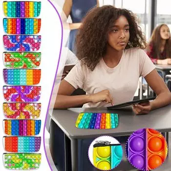 Пенал для школы, игрушки-ананасы, силиконовая мягкая ручка на молнии, сумка для хранения канцелярских принадлежностей для мальчиков и девочек