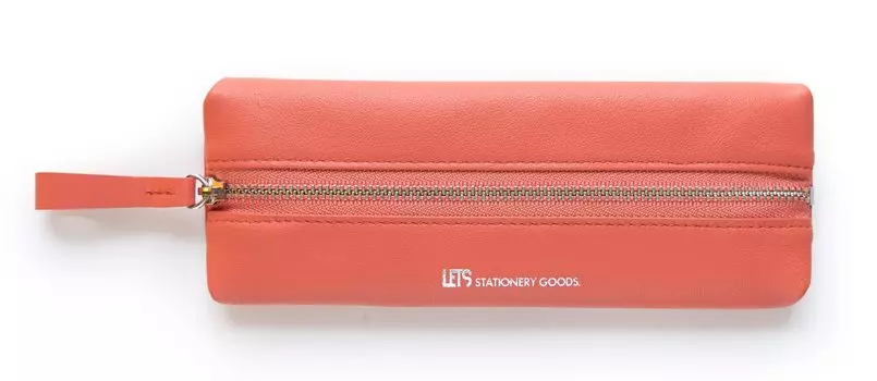 Пенал из итальянской кожи Pentaboric Flamingo (красный)