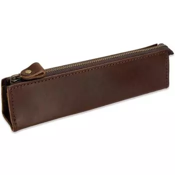 Пенал из натуральной кожи Tochigi Leather Slim Stylish Adult Simple 5 Pencil Case Сделано в Японии (Шоколад) шоколадный