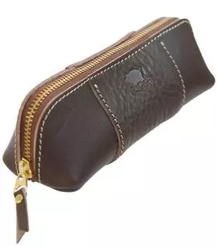 Пенал кожаный пенал держатель для карандашей натуральная кожа Tochigi кожа для взрослых Сделано в Японии Большая вместимость Простой бренд Porco Rosso Треугольный мужской шоколадный