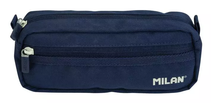 Пенал MILAN Navy MLN081148SNCB с 2 молниями, синий,