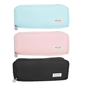 Пенал многоцелевой большой емкости сумка для карандашей портативный холст пенал для школы офис Li Pink