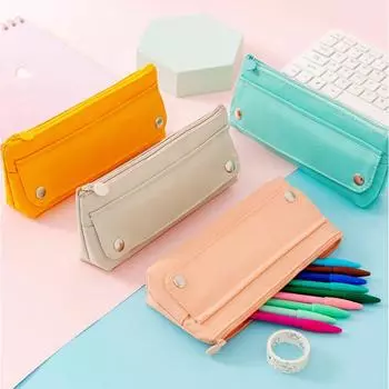 Пенал Многофункциональная защита окружающей среды из ткани Оксфорд Портативная сумка для хранения для школы розовый