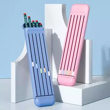 Пенал Многофункциональный практичный детский органайзер для карандашей 8 в 1 с линейкой и ластиком для студентов розовый