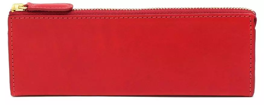 Пенал на молнии L Rio итальянская кожа красный Slip-on IOL-3501 красный