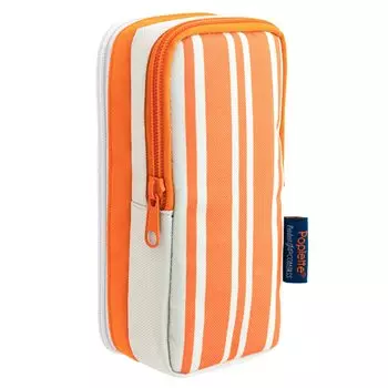 Пенал Nikken Stationery вертикальный и горизонтальный Poplette Stripe Апельсиновая газировка PLPS-OR