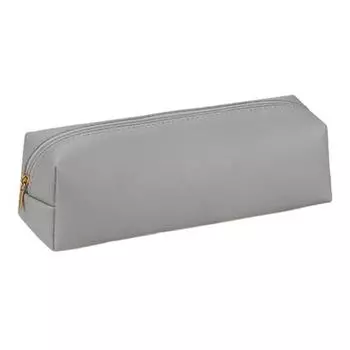 Пенал Прочная сумка-карандаш из искусственной кожи с гладкой молнией Компактная портативная сумка для канцелярских принадлежностей для дома и школы бежевый