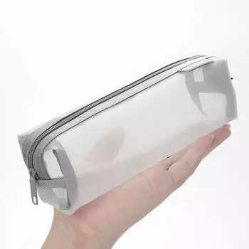 Пенал Прозрачная сетка Легко идентифицировать содержимое Большая емкость для хранения Однотонный пенал чёрный