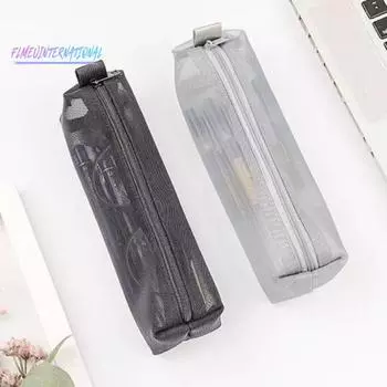 Пенал Прозрачная сетка Легко идентифицировать содержимое Большая емкость для хранения Однотонный пенал чёрный