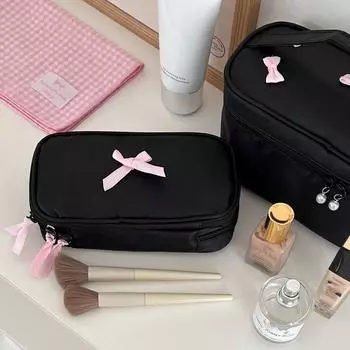 Пенал с бантом косметичка клатч сумка для хранения средств по уходу за кожей нейлоновая косметичка для девочек Style 1