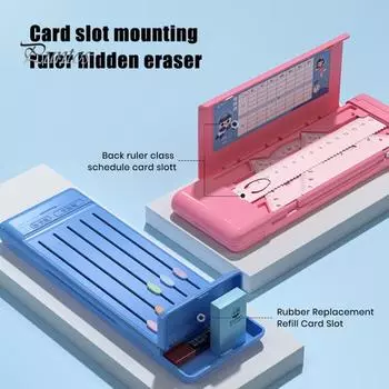 Пенал с гелевыми ручками, ластиком, линейками, многосекционным дизайном, легкий портативный органайзер для канцелярских принадлежностей розовый