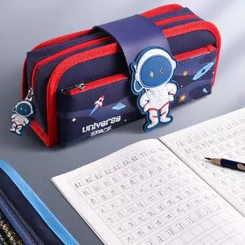 Пенал с легким доступом, дизайн отсека, многоразовый, большой емкости, съемный, экономит место, холст, мультяшный узор, канцелярская сумка, студенческие принадлежности A