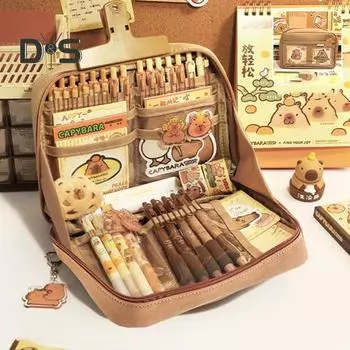 Пенал с несколькими отделениями, большим отверстием, застежкой-молнией, системой хранения, канцелярской сумкой, школьными принадлежностями A