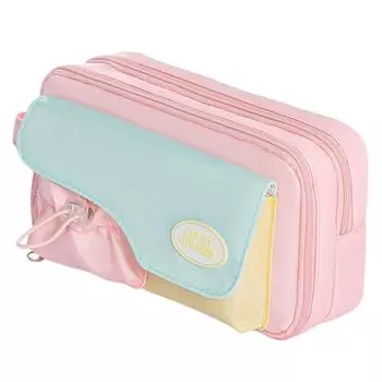 Пенал-сумка для цветных карандашей макарон большой вместимости, многослойный пенал для ручек и карандашей, сумка для хранения канцелярских товаров, для детей