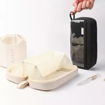 Пенал Volcano Layer Pencil Bag Pen Case Transparent Pocket 3 Compartments Handle Bag для хранения канцелярских принадлежностей