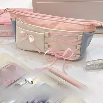 Пенал в стиле балета с бантом для студентов с высокой эстетикой и большой вместимостью для хранения канцелярских принадлежностей. Пенал Ins.