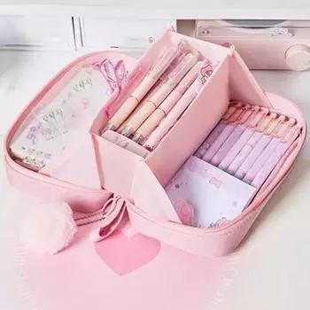 Пенал Yousheng, многослойное хранение, большой дизайн, отделения для ручек, пенал для студентов, офисных работников, учебные принадлежности белый