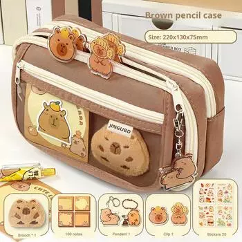 Пенал Yousheng с несколькими отделениями, большим отверстием, застежкой-молнией, системой хранения, канцелярской сумкой, школьными принадлежностями A