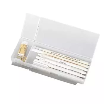 Пеналы для школьного офиса, простая матовая прозрачная пластиковая коробка, матовые белые ручки, хранение канцелярских принадлежностей S