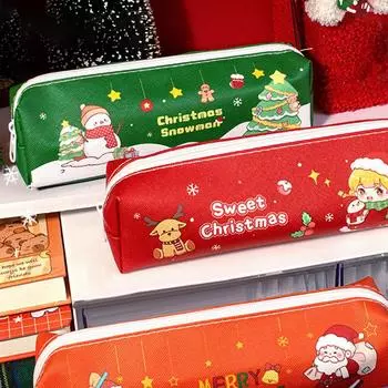 Пеналы Мультяшный пенал Милая вместительная сумка для хранения канцелярских принадлежностей Сумки для ручек Kawaii Студенческие рождественские подарки