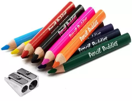 Pencil Buddies Short Thick Colored Pencils for Kids 10 Triangle Jumbo Colored Pencils for Ages Preschoolers Toddlers Beginners Colored Pencils for