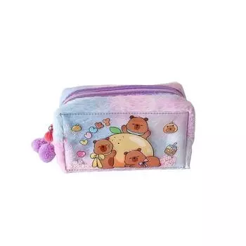 Pencil Case Cartoon Capybara Pencil Bag Plush PVC Capibara Plush Pencil Pouch Children