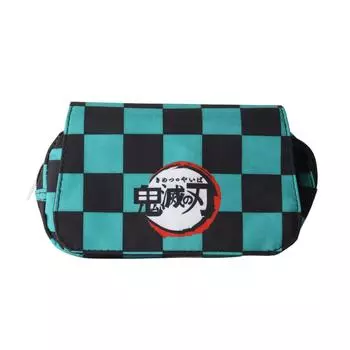 Pencil Case Large Capacity Double Compartments Grid Appearance Stationery Bag for Student School