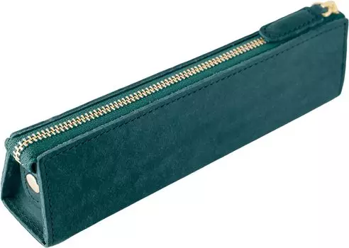Pencil Case PB Zipper Pencil Case M Petrolio Leather Italian Leather Slim Simple Slip-on (Indigo) IPV-5801