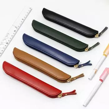 Pencil Case Pen Cover Holder Stationery Creative Zipper Pencil Storage Bag Protective Cover Supplies красный