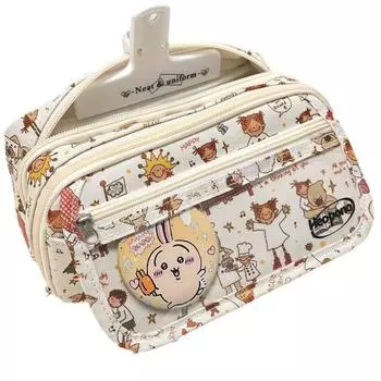 Pencil Cases Capybara Stationery Bag Canvas Cartoon Pen Pouch Capibara Pencil Bag Stationery Style 1