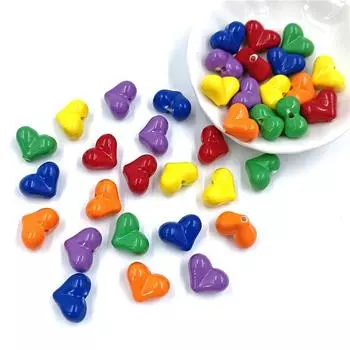 Pendant 10Pcs 12*16mm Findings DIY Jewelry Making Wholesale Heart Loose Beads Necklace Bracelet Solid Color синий
