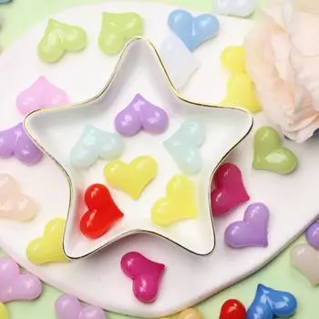 Подвеска 5 шт. 22*17 мм одно отверстие конфетного цвета акриловое сердце своими руками для изготовления ювелирных изделий ожерелье браслет разноцветный