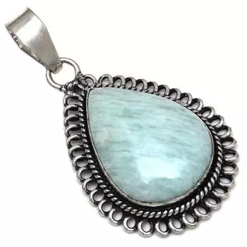 Pendant Amazonite Gemstone Handmade Mother Day Gift Silver Jewelry 2