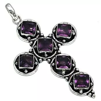 Pendant Amethyst Gemstone Handmade Mother Day Gift Silver Jewelry 2.75