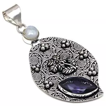Pendant Amethyst Quartz Gemstone Handmade Silver Jewelry 2.75