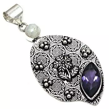 Pendant Amethyst Quartz Gemstone Handmade Silver Jewelry 2.75