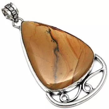 Pendant Amrican Jasper Gemstone Gift For Her Silver Jewelry 2.5