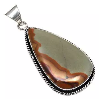 Pendant Amrican Jasper Gemstone Handmade Silver Jewelry 2.25