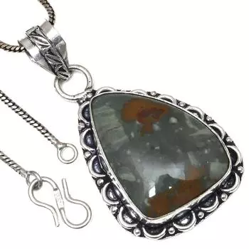 Pendant Amrican Jasper Gemstone Valentine Day Ethnic Silver Jewelry 2