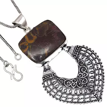 Pendant Azubolite Jasper Gemstone Valentine Day Gift Silver Jewelry 2.75