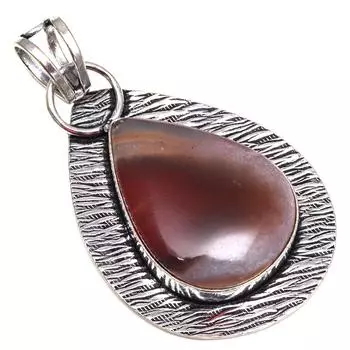 Pendant Banded Agate Gemstone Mother Day Gift Silver Jewelry 2.25