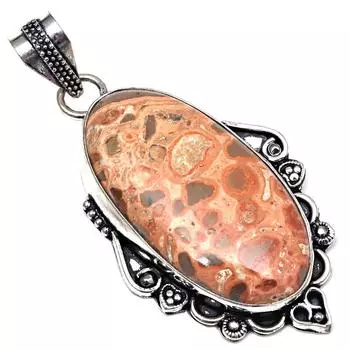 Pendant Bird Eye Jasper Gemstone Gift For Her Silver Jewelry 2.25