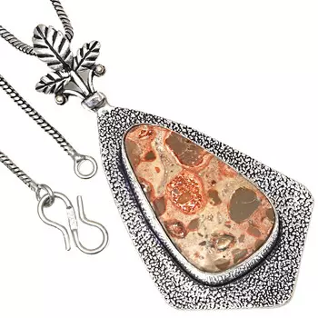 Pendant Bird Eye Jasper Gemstone Handmade Gift For Her Silver Jewelry 2.5