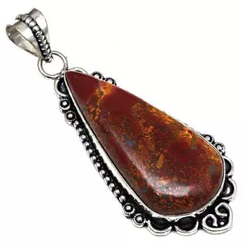 Pendant Bird Eye Jasper Gemstone Handmade Mother s Day Silver Jewelry 2.5