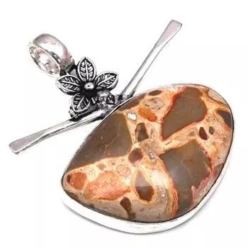 Pendant Bird Eye Jasper Gemstone Mother Day Gift Silver Jewelry 1.75