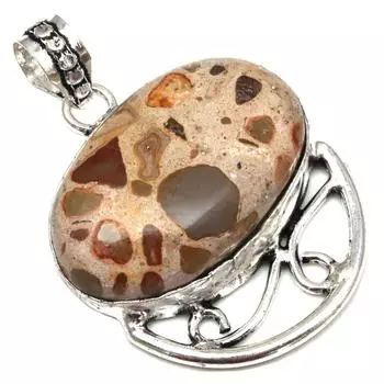 Pendant Bird Eye Jasper Gemstone Mother Day Gift Silver Jewelry 1.75