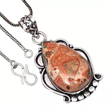 Подвеска с яшмой птичий глаз, драгоценный камень, подарок на День святого Валентина, серебряное украшение 2,25 дюйма