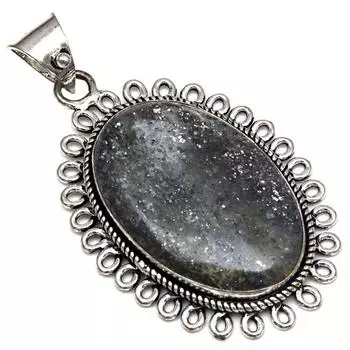 Pendant Black Rutile Gemstone Handmade Mother Day Silver Jewelry 2